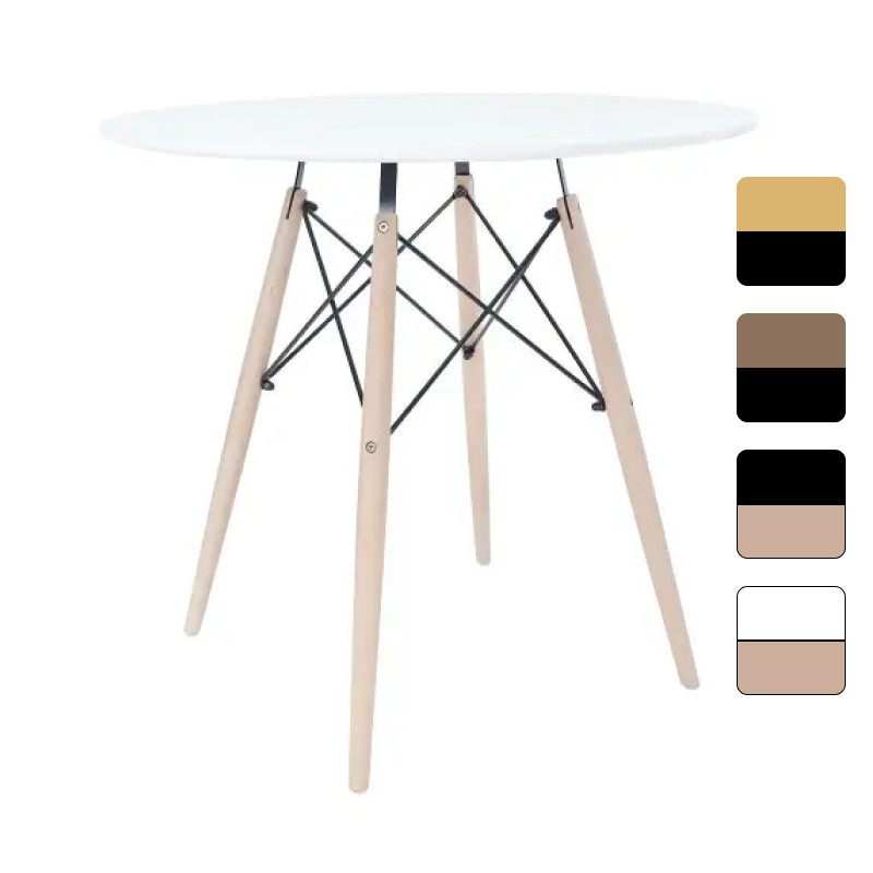 Стіл круглий білий Leobert Todi 80 для кухні їдальні B_1015, фото 1