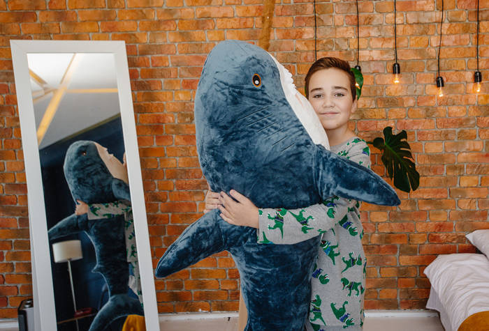 Купить Мягкая игрушка акула IKEA 140см, плюшевая игрушка-подушка БЛОХЕЙ ...