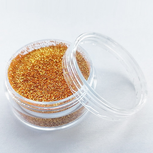Блискітки Яскраво Золоті в баночці 10 мл, глітер сухий, фото 1