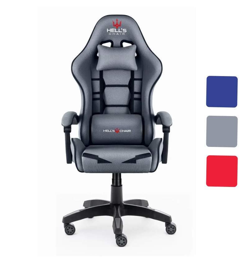 Крісло комп'ютерне геймерське Hell's Chair HC-1008 ігрове для геймера Сірий B_1451, фото 1
