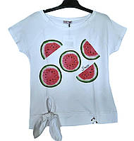 Белая футболка для девочки 140-146 см с принтом арбуз Suzie