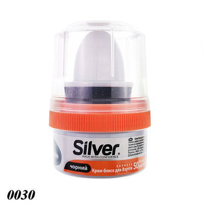 Крем-блиск Silver стакан чорний 50 мл (12шт)