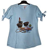 Голубая футболка для девочки Suzie 116-140 см