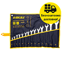 Набір ключів ріжково-накидних, 14 од., CrV, чохол, (SIGMA 6010161)