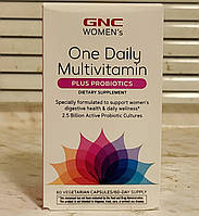 Витамины GNC One Daily Multivitamin Plus Probiotics 60 капсул Мультивитаминный комплекс для женщин пробиотик