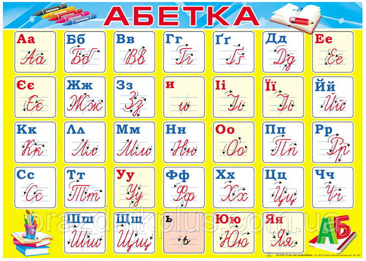 Плакат шкiльний: Абетка