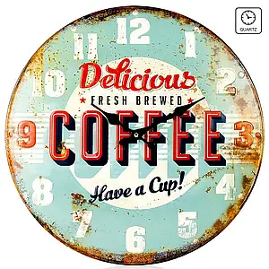 Кварцевий настінний вінтажний годинник Technoline WT5020 (Coffee)