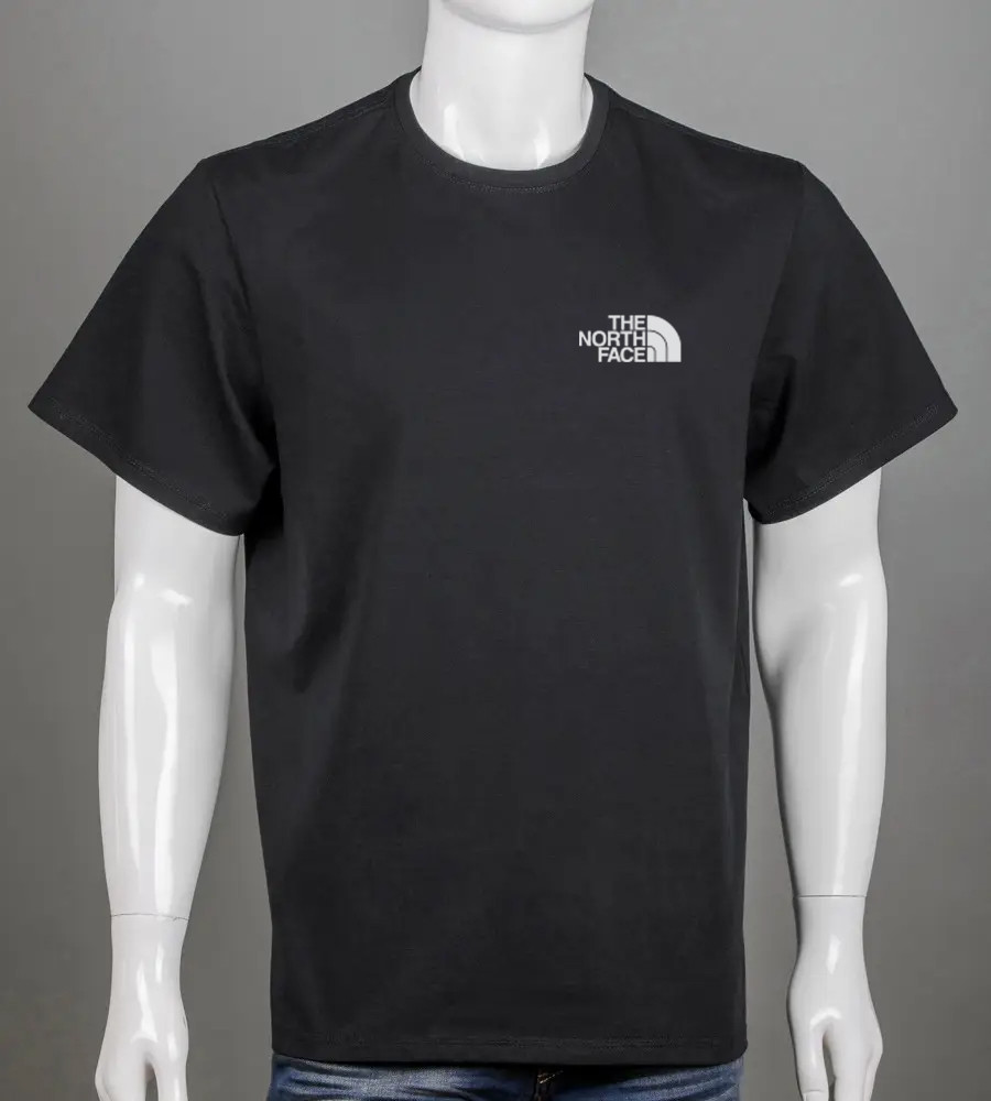Футболка 100% Х/Б супер-батал The North Face 4305сб (Уп.2шт 5XL,6XL), Чорний