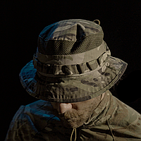 Военная панама тактическая мультикам маскировочная рип-стоп головной убор для ВСУ с сеткой камуфляж GTAC 56-58
