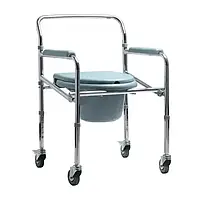 Регулируемый стул-туалет Vhealth VN606 стальной, складной, на колесах, с грузоподъемностью 100 кг