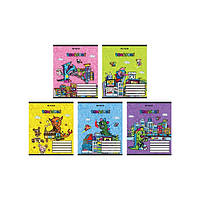 Зошит шкільний Kite 12 аркушів клітинка, гібридний лак + УФ лак tokidoki