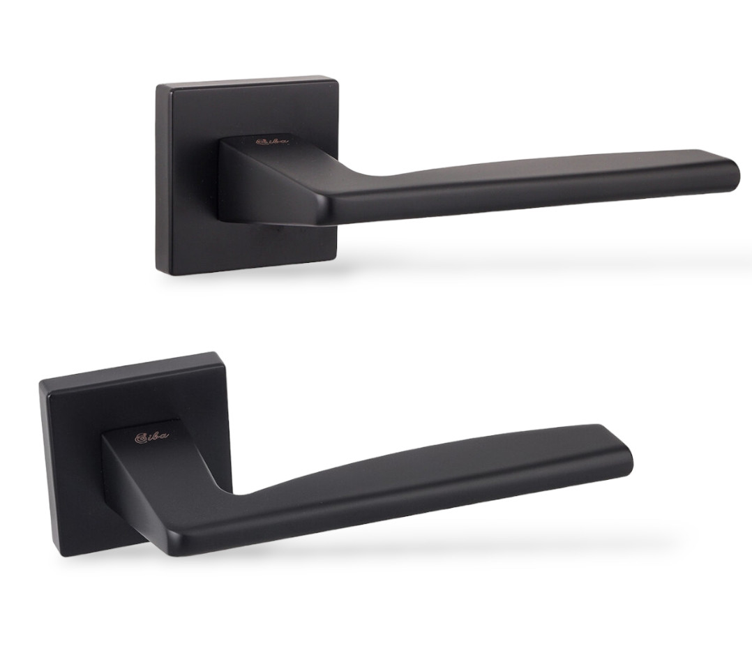 Ручки на міжкімнатні/ вхідні двері SIBA Viola R09 матовий чорний (66 66), фото 1