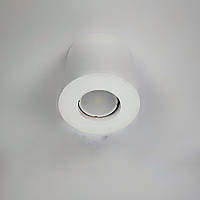 Точечный белый матовый деревянный светильник 9.5х10 см