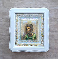 Ікона Андрій Першозваний Childer, лік 10х12 см, у білому фігурному дерев'яному кіоті
