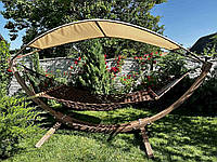 Гамак плетений з стійкою з навісом