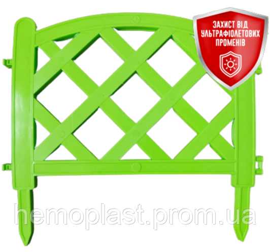 Садова огорожа "Гамбург" (4 шт., довжина комплекта 1,62 метра, висота 27.5 см + 10 см) Тірапласт, фото 1