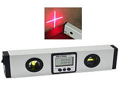 Бульбашковий рівень із вбудованим кутоміром та лазером 400 мм