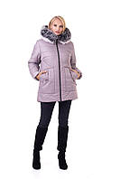 Молодежная женская зимняя куртка с мехом под чернобурку