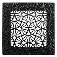 Решетка вентиляционная декоративная Вентс Арт-Деко Флора 200х200 черное сияние