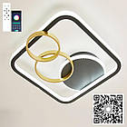 Cвітлодіодна люстра 90 Вт колір каркасу чорний з золотим з пультом і мобільним додатком регулювання яскравості ESL-21236, фото 2