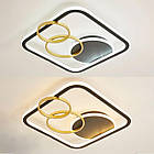 Cвітлодіодна люстра 90 Вт колір каркасу чорний з золотим з пультом і мобільним додатком регулювання яскравості ESL-21236, фото 3