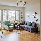 Cвітлодіодна люстра 90 Вт колір каркасу чорний з золотим з пультом і мобільним додатком регулювання яскравості ESL-21236, фото 5