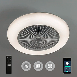 LED люстра з вентилятором Luminaria FAN ONE 80W+35W з пультом і додатком для смартфону R-APP-550х185-WHITE/WHITE-220-IP20