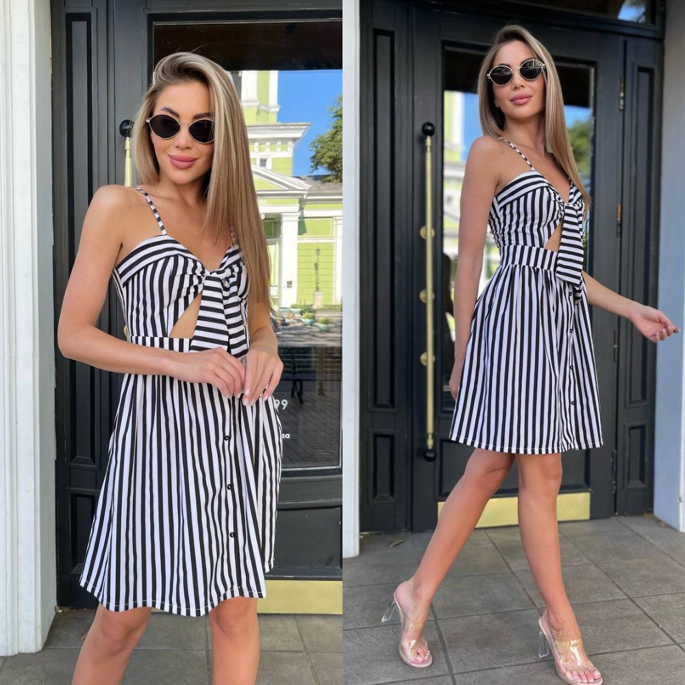 Жіноче літнє плаття в смужку Розміри: 42-44, 44-46, фото 1