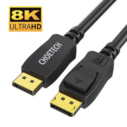 Кабель DisplayPort-DisplayPort Choetech (M/M) 2 m Black (XDD01-BK), фото 3