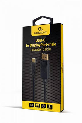 Кабель Type-C-DisplayPort Cablexpert (A-CM-DPM-01) 2m черный, фото 3