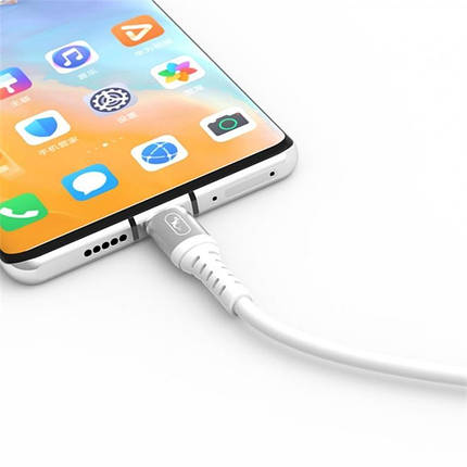 Кабель USB-Lightning SkyDolphin S05L TPE Frost Line 3A 1m White (USB-000548), фото 2