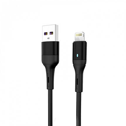 Кабель USB-Lightning SkyDolphin S06L LED Smart Power 3A 1m Black (USB-000554), фото 1
