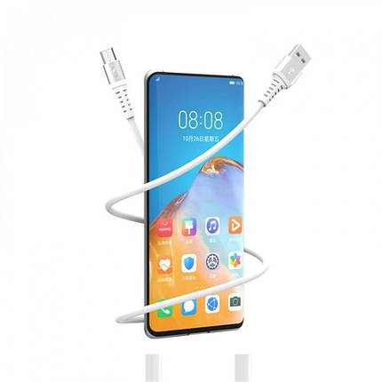 Кабель USB-microUSB SkyDolphin S05V TPE Frost Line 3A 1m White (USB-000552), фото 2