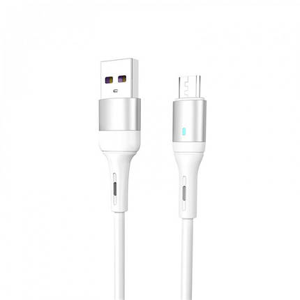 Кабель USB-microUSB SkyDolphin S06V LED Smart Power 3A 1m White (USB-000558), фото 1