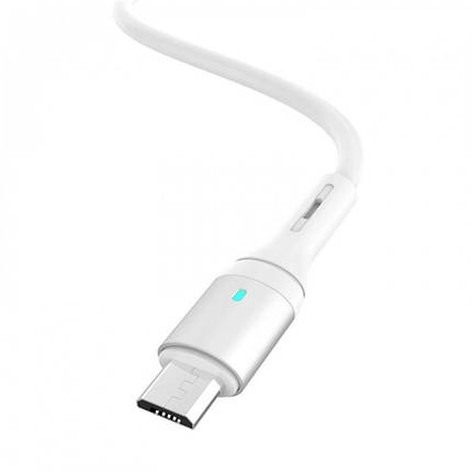 Кабель USB-microUSB SkyDolphin S06V LED Smart Power 3A 1m White (USB-000558), фото 2
