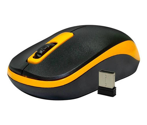 Миша компьютерна Wireless Frime FWMO-220BY 1200 dpi Black/Yellow, фото 3