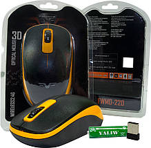 Миша компьютерна Wireless Frime FWMO-220BY 1200 dpi Black/Yellow, фото 5