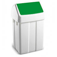 Урна для мусора с зеленой поворотной крышкой 25л MAXI