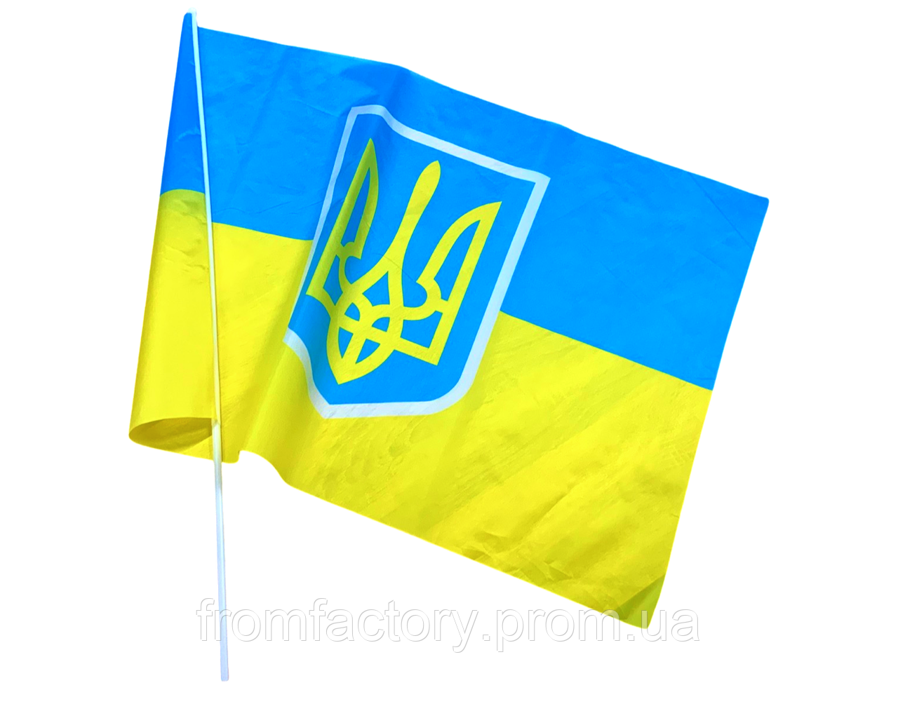 Прапор із флагштоком двосторонній UKRAINE 60х90см