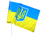 Флаг с флагштоком двусторонний UKRAINE 60х90см