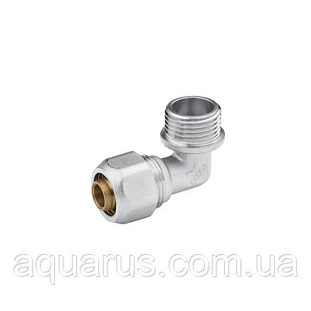 Коліно металопластикове Karro 16х1/2" РЗ нікельоване KR-0610, фото 1