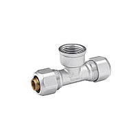 Трійник металопластиковий Karro 16х1/2"х16 РВ нікельований KR-0720