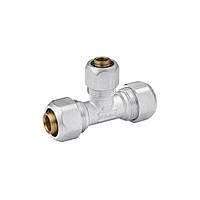 Трійник металопластиковий Karro 20х16х20 мм нікельований KR-0733