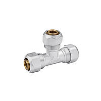 Трійник металопластиковий Karro 20х20х20 мм нікельований KR-0731