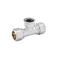 Трійник металопластиковий Karro 20х1/2"х20 РВ нікельований KR-0721