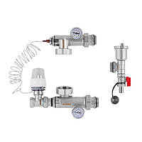 Колекторна група в зборі з термостатичним прямим краном Karro 3/4" KR-88000