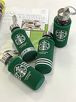 Стеклянная бутылка Starbucks в термочехле ,400 мл