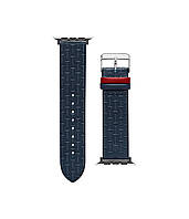 Годинники Ted Baker T Embossed Leather Red Keeper smartwatch band compatible with Apple watch strap 42mm, 44mm Blue, оригінал.