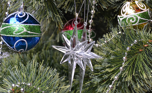 Новорічна зірка стеклярус 0520