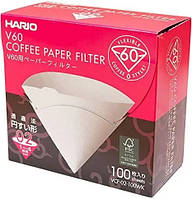 Фільтри для пуровера Hario, V60 02 паперові білі в коробці 100 шт